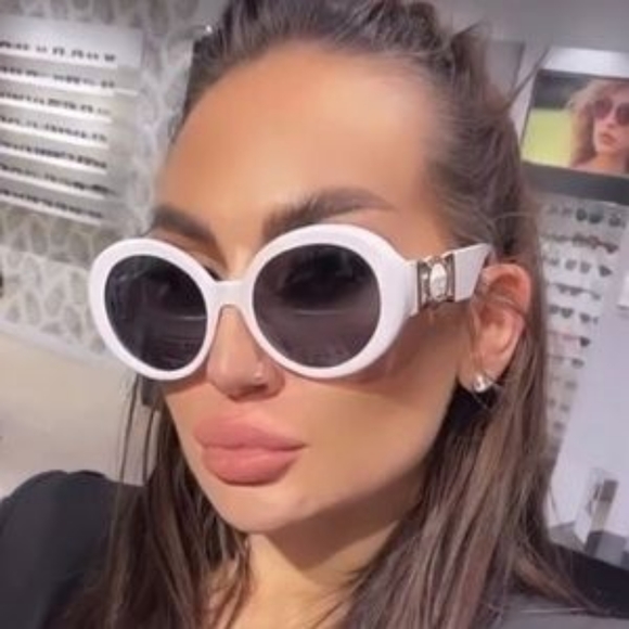 NEW VERSACE WOMEN'S SUNGLASSES VE4414 314/87 OVAL MOD VE4418 WHITE